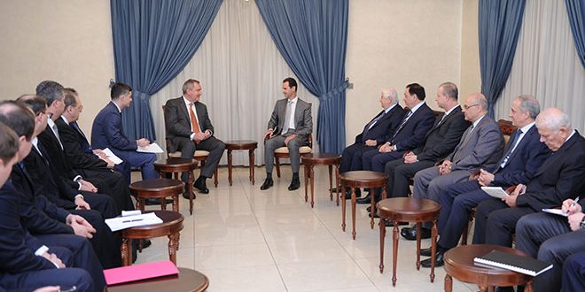 President al-Assad to Rogozin: Russian support to Syria contributed to alleviating the suffering of the Syrian people