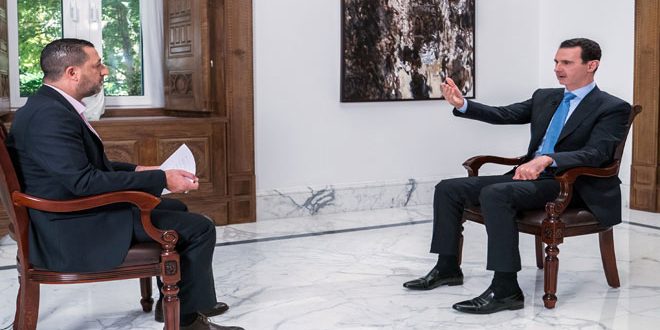 President al-Assad to Iranian Al-ALAM TV: Syrian-Iranian relation is strategic the strongest response to Israel is to strike its terrorists in Syria