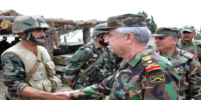 Armys chief of staff visits army units operating in Lattakia countryside-VIDEO