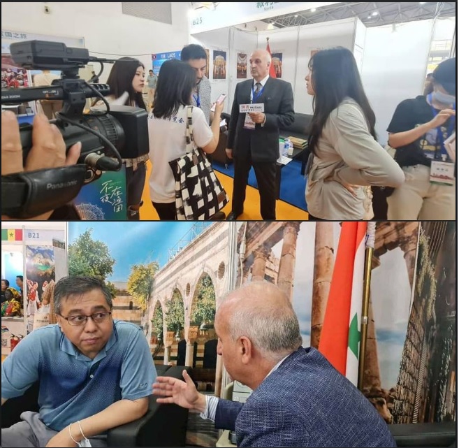 زيارة العديد من وسائل الإعلام الصينية والعالمية للجناج السوري المشارك في معرض بكين